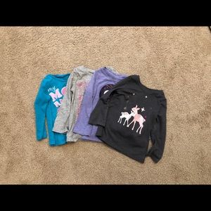 Bundle of 4 girl long sleeve shirts